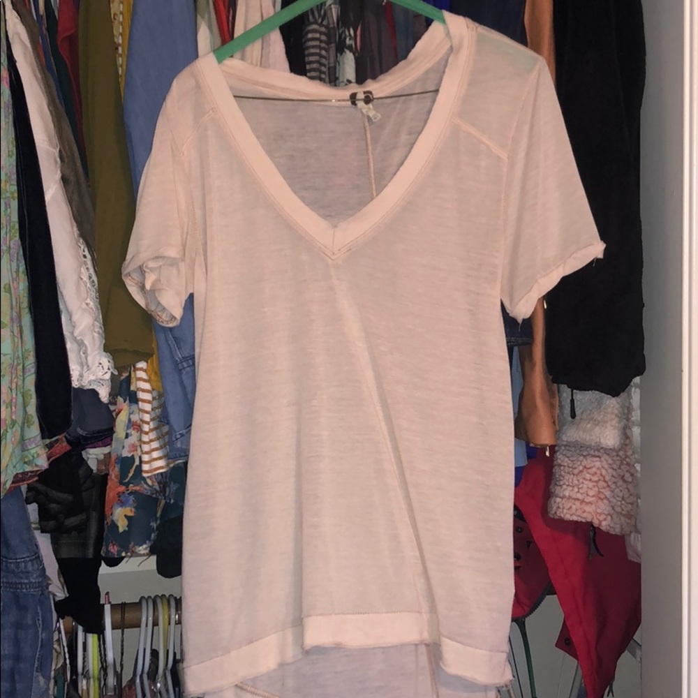 Free People Peach/Off Pink Tee